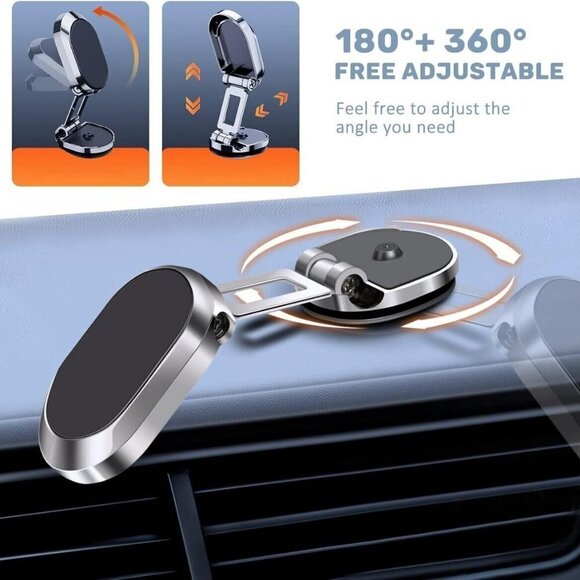 360° Rotation Magnetic Phone Holder Foldable Car Mount Stand Dashboard U… - Picture 6 of 8
